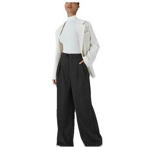Halara High Waist Wide Leg Pants Black White Stripes Size XS